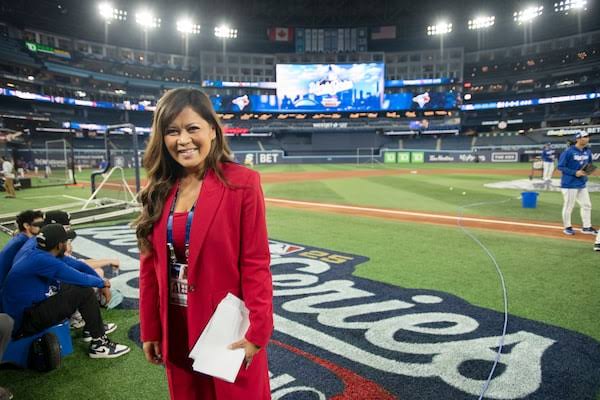 Sportsnet's Hazel Mae enjoys the comforts of home during the World Series -  The Globe and Mail