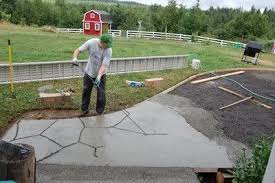 Hard Rock And Warm Fuzzies Poured Concrete Patio Flagstone Patio Concrete Patio