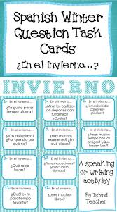 Spanish Task Cards Winter Questions Speaking Or Writing Activity Spanish Language Learning How To Speak Spanish Learn A New Language
