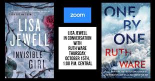 One by one is a thriller/mystery about a corporate staff retreat at a ski chalet that goes horribly awry, resulting in members of the group being killed off ruth ware's latest offering is a terrific, light and entertaining thrill of a ride, a great opportunity to lose yourself for a few hours with a cuppa and forget. Lisa Jewell And Ruth Ware Live On Zoom Ticketed Event Murder By The Book