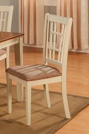 Set Of 8 Dinete Dining Chairs Microfiber Upholstered In Buttermilk Cherry Brown Sku Nc Whi Dc Dining Chairs Metal Dining Chairs East West Furniture
