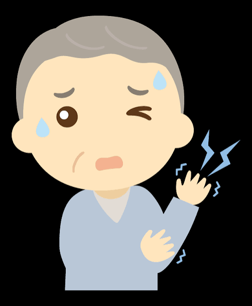 手の痛み・痺れ／年配男性のイラスト | 無料のフリー素材 イラストエイト