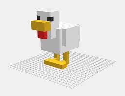 Immerse yourself in the 3d box land. Minecraft Chicken I Made Using Mr Doob S Voxels Minecraft