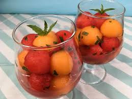 Salade Melon Pasteque Avec Menthe Et Porto Salade Melon Pasteque Recette Melon