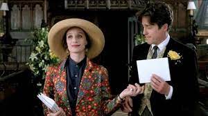 Kristin Scott Thomas And Hugh Grant As Fiona And Charles In Four Weddings And A Funeral Kristin Scott Thomas Funeral Scott Thomas