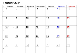 Ich müsste die im beschreibungsfeld des jeweiligen einzeltermins eingegebenen texte in einem wochenkalender mit ausdrucke Druckbare Februar Kalender 2021 Zum Ausdrucken Pdf Excel Word The Beste Kalender