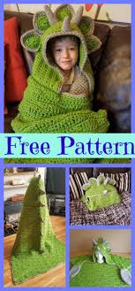 This blanket could be knit in sport, dk, or worsted weight yarn, just adjust the size of needles. Crochet Hooded Dinosaur Blanket Free Pattern Diy 4 Ever