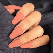 Celebrities like cardi b and rihanna flaunt coffin nail designs look great on long nails because of the ample nail bed space. Amazon Com Barode Matte Fake Nails Fashion Full Cover Acrylic Coffin False Nails Punk Party Prom Clip On Nail For Women And Girls 24pcs Orange Beauty
