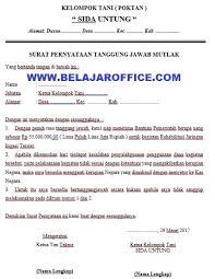 Bagi pembuat, surat pernyataan ini merupakan tanggung jawab dan janji yang harus ditepati. Contoh Surat Pernyataan Tanggung Jawab Mutlak Belajar Office
