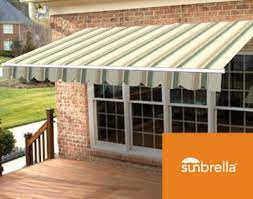 Sunbrella Awning Stripe 4959 0000 Fern Heather Beige Block 46 Fabric Sunbrella Awning Diy Awning Retractable Awning