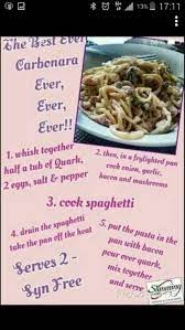Slimming World Carbonara Slimming World Pasta Quark Recipes World Recipes