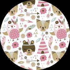 Mandala eule für kinder zum ausdrucken. Vinyl Teppich Fur Kinder Baren Und Eulen Tenstickers
