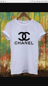 Chanel Inspired T Shirt White T Shirt With Black Logo Women S Graphic Tees Chanel Sizes Small To 4x T Tee Shirt Outfit Chanel Shirt Pink Ladies Sweatshirt