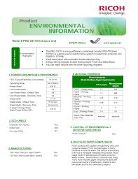Power consumption of cooling fans. Ricoh Pro C9110 Pei Sheet Manualzz