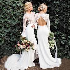 Wholesale lace gowns, latest wedding dresses and plus size bridal gowns on dhgate.com are fashion and cheap. Long Sleeve White Mermaid Wedding Dresses Backless Lace Bohemian Wedding Dress Bridal Gowns Vestido De Novia Boho Court Train Wedding Dresses Aliexpress