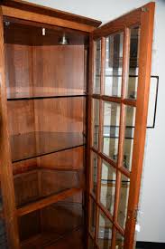 A cottage style corner cabinet. Sold Price Stickley Oak Corner Cabinet With Four Glass Shelves Ht 79 In November 6 0119 10 00 Am Est