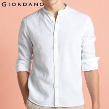 giordano men long sleeves mandarin collar casual shirt