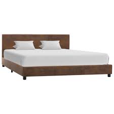 bedframe kunstsuede bruin 140x200 cm bedkader bedframe slaapkamermeubels