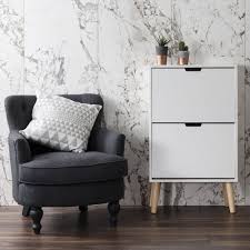 Huf 2 Drawer Shoe Storage Cabinet In White Noa Nani