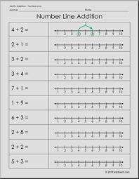 number line addition counting with a number line number line worksheets abcteach