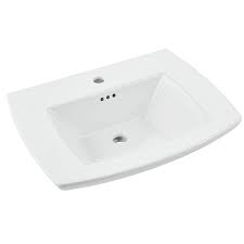 h white fire clay pedestal sink top