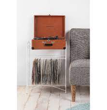 The groove usually starts near the periphery and ends near the center. White Record Stand Record Player Stand Home Record Stand