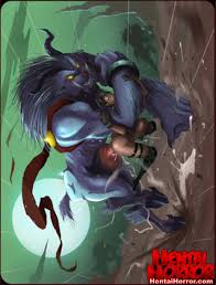 NSFW oppai hentai game porn belly bulge sex art of World of Warcraft druid  raping girl in hardcore xxx horror illustration. - Hentai Horror