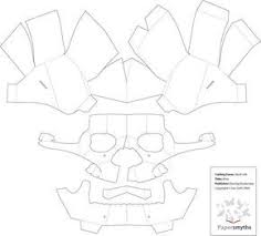 3d Paper Skull Template Mascara De Papelao Artes E Artesanato Coisas De Halloween