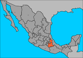 Proporciona una visualización con código de color de las áreas de nubosidad. Map Of Puebla Heroic Puebla De Zaragoza Mexico
