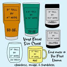 Vinyl Decal Size Chart For Cups Wine Glass Decals Vinyl
