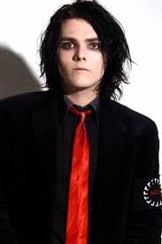 Gerard Way Three Cheers For Sweet Revenge Red Tie And Black Long Hair Gerard Way Long Black Hair Long Hair Styles