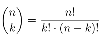 And in the formula for the circumference of a circle l = 2πr the coefficient is 2π. Binomial Coefficient Calculator
