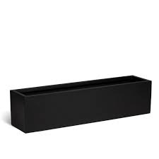 5.25h x 24w x 7.5d. Polystone Windowbox Black