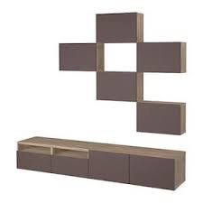 Besta Combinaison Meuble Tv Motif Noyer Teinte Gris Lappviken Blanc Ikea Systeme De Rangement Mobilier De Salon Meuble Tv
