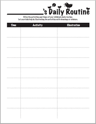 Daily Routine Chart Worksheets Printables Scholastic