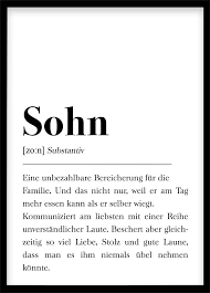 Din A4 Poster Geschenk Fur Sohn Geburtstagsgeschenk Fur Zimmer Wohnung Plakat Worterbuch Poster Mit Text Skandinavisch Schwarz Weiss Babyshower Geschenke Plakat Und A4 Poster