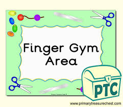 finger gym area sign for the clroom
