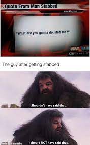 What are you gonna do, stab me? he sighed. Meme Quote From Man Stabbed Www Khq Com What Are