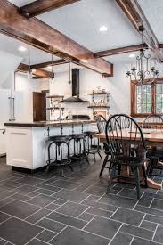 Modern Farmhouse Kitchen With Exposed Wood Beams Landhausstil Kuche Sonstige Von Curtis Lumber Ballston Spa Houzz