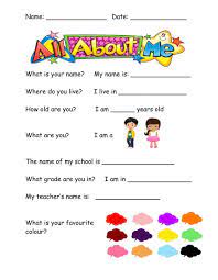 Myself Interactive Activity For Pre School Grade1 You Can Do The Exercises Onli Learning English For Kids Learning Worksheets Reading Comprehension Worksheets