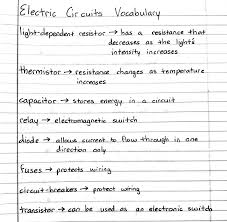 Electric Circuits Vocabulary Physics Notes Electrical Engineering Projects Electric Circuit