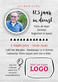 Uitnodiging In Dienst X Jaar Kaartje2go