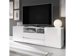 Design, authentique, ethnique, il y en a. Meuble Tv Meuble De Salon Bros 140 Cm Blanc Mat Blanc Brillant Sans Led Vente De Meuble Tv Conforama