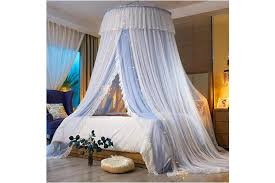 *queen size modern industrial style white metal canopy bed frame *overall dimensions: Bluegray White Varwaneo Princess Bed Canopy For Girls Bed Canopy Curtain Double Layer Sheer Mesh Dome Bed Curtain Princess Mosquito Net For Twin Full Queen King Bed Bluegray White Matt Blatt