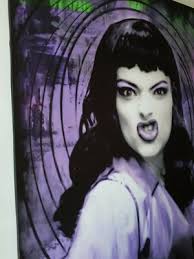 Funky retro style painting of Nina Hagen, Queen of Punk Music, Berlin,  Germany