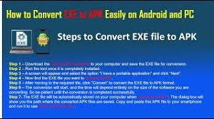 This is another brilliant software that helps with the conversion of exe files to apk files, and it lets you save 100mb per file, which is the restriction for . How To Convert Exe To Apk Easily On Android And Pc Youtube