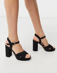 Miss Kg Charley Platform Crossover Sandals In Black Bolivia Embajadashops
