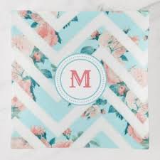 Very nice, wide selection of patterns and excellent service. Blue Floral Monogram Chevron Pattern Trinket Tray Home Gifts Ideas Decor Special Unique Custom Individual Customized In Floral Monogram Pink Notepad Monogram
