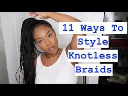 Trendy red hair trends for brunette women. 11 Ways To Style Knotless Braids Youtube Box Braids Styling Braided Hairstyles Updo Braided Hairstyles