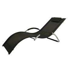 outsunny aluminum mesh fabric outdoor curved chaise sun lounge chair black walmart com sun lounge chair sun lounge patio lounge chairs